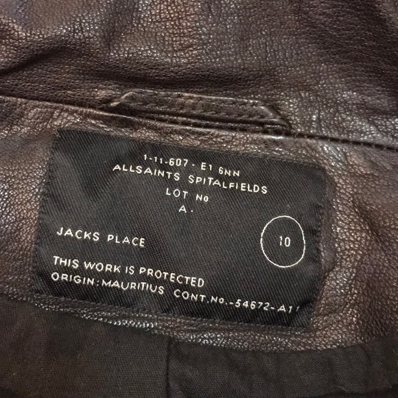 All saints goat leather jacket - Picture 7 of 8